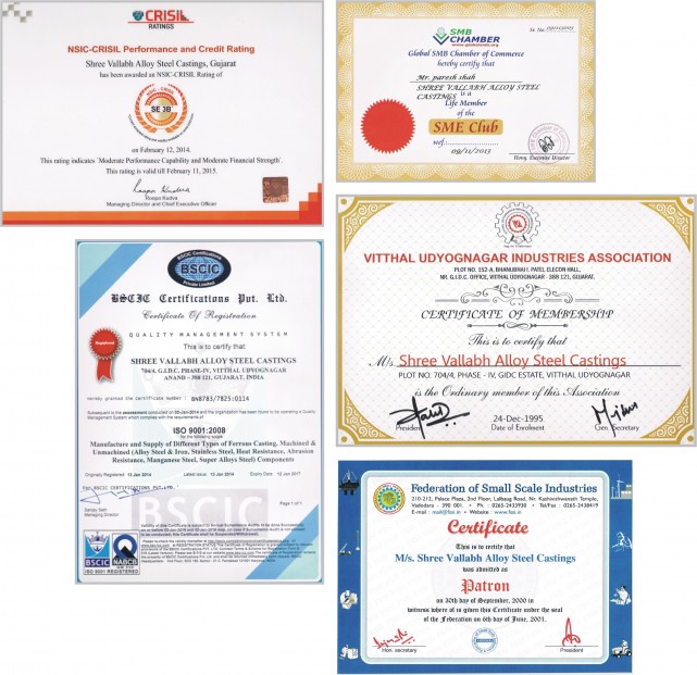 Quality & Standards SHREE VALLBHA ALLOY STEEL CASTING